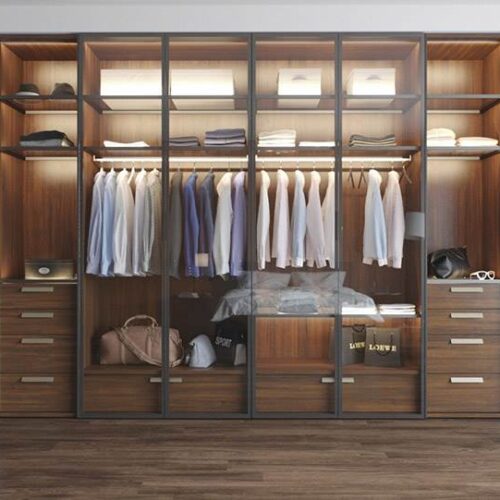 Tủ Quần Áo Nhôm Vân Gỗ