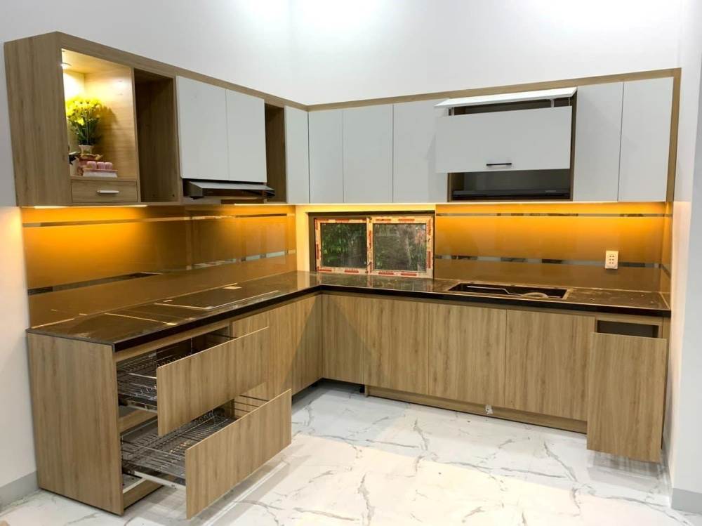 Tủ Bếp Nhôm Sơn Tĩnh Điện