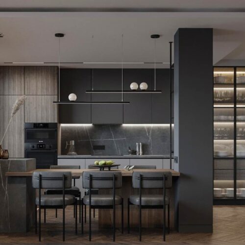 Tủ Bếp Nhôm Cánh Acrylic