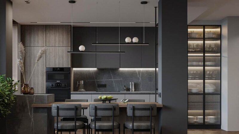 Tủ Bếp Nhôm Cánh Acrylic