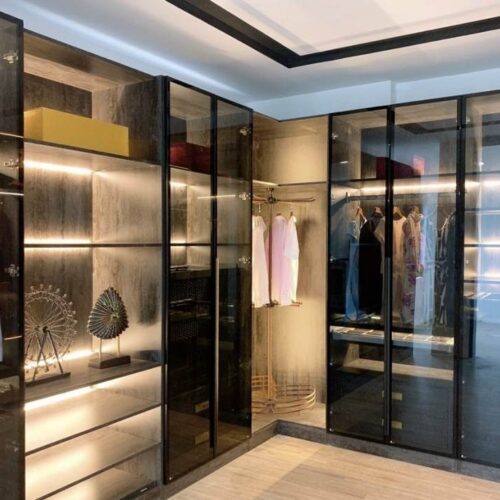 Tủ Quần Áo Nhôm Kính Cửa Lùa