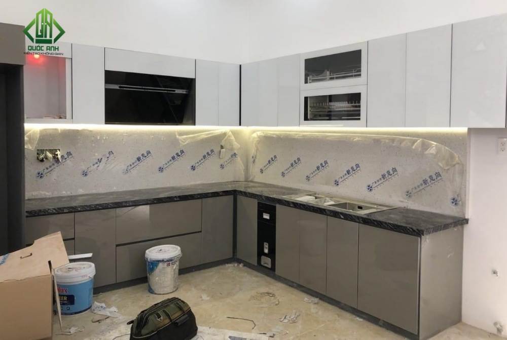Tủ Bếp Nhôm Cánh Acrylic