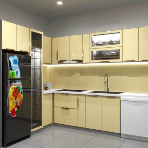 Tủ Bếp Nhôm Kính Sơn Tĩnh Điện