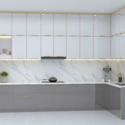 Tủ Bếp Nhôm Kính Sơn Tĩnh Điện