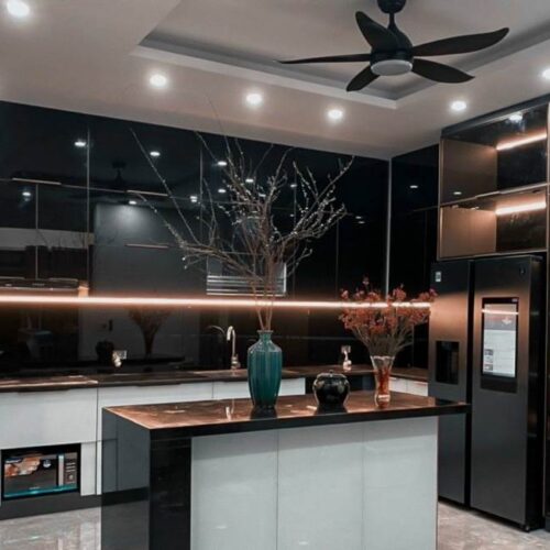 Tủ Bếp Nhôm Cánh Kính