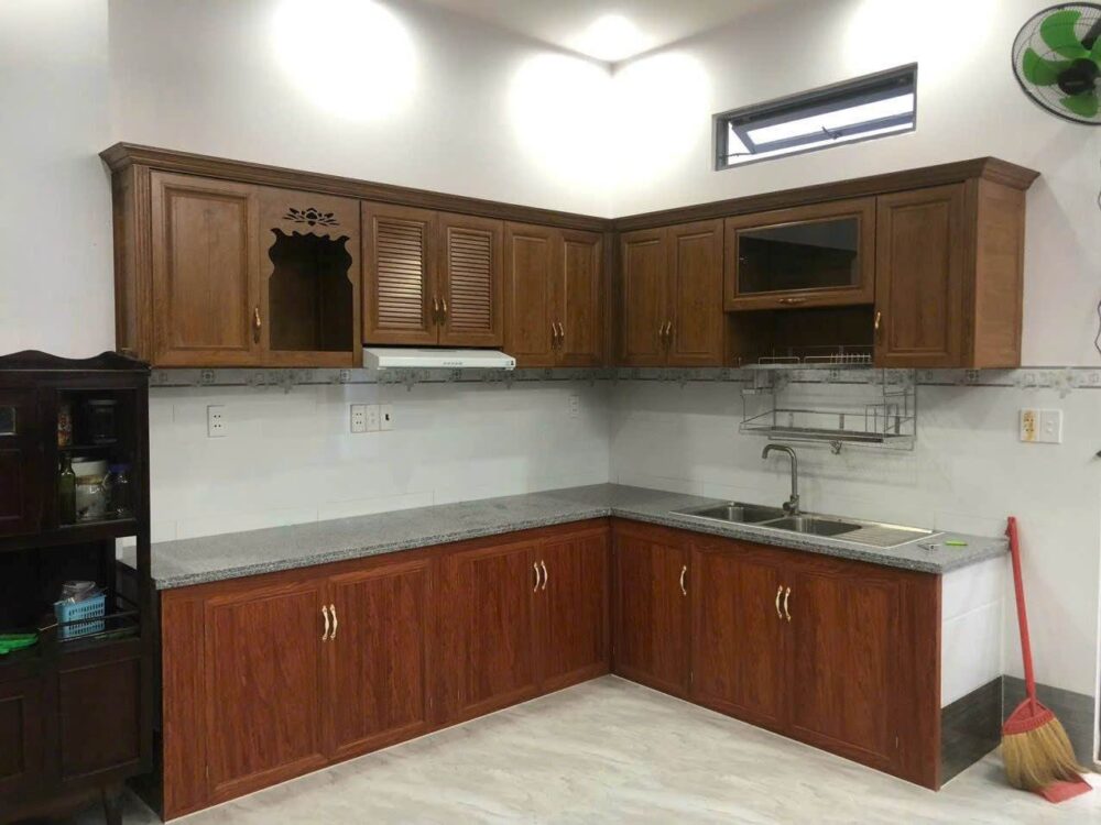 Tủ Bếp Nhôm Vân Gỗ Gold Door 