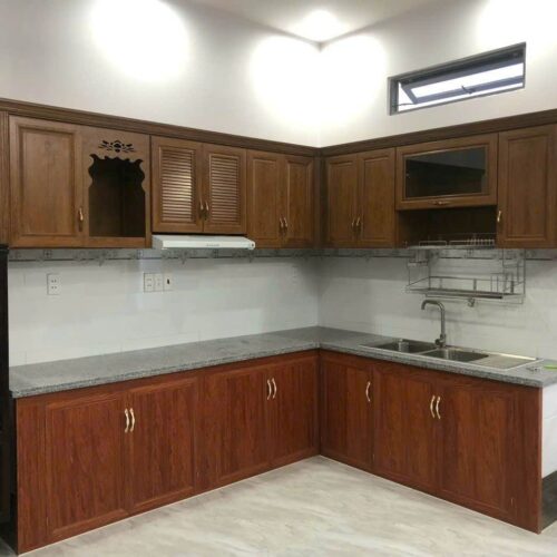 Tủ Bếp Nhôm Vân Gỗ Gold Door 