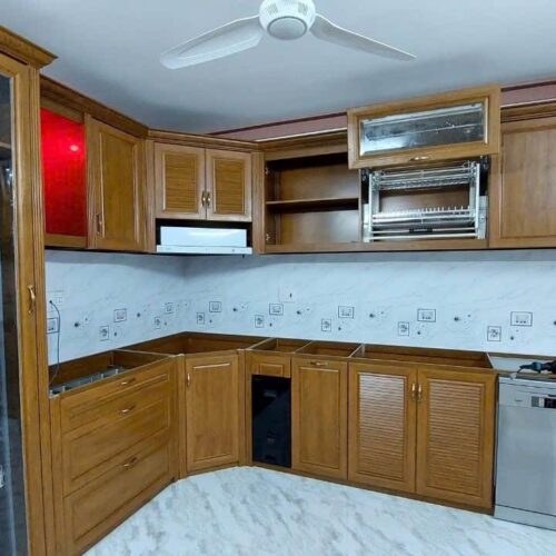 Tủ Bếp Nhôm Vân Gỗ Gold Door 