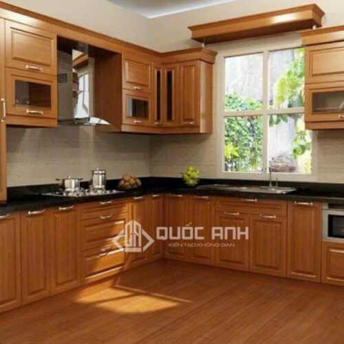 Tủ Bếp Nhôm Vân Gỗ Gold Door 