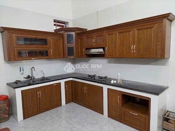 Tủ Bếp Nhôm Vân Gỗ Gold Door 