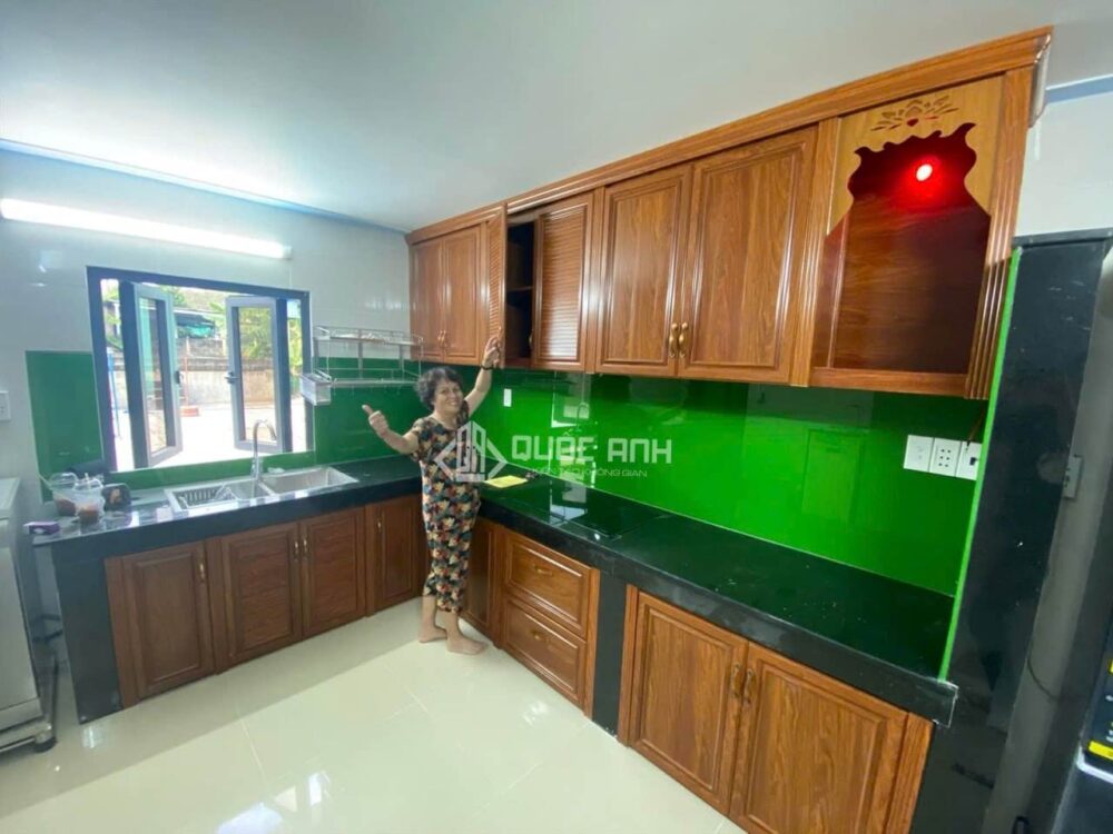 Tủ Bếp Nhôm Vân Gỗ Gold Door 