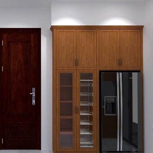 Tủ Bếp Nhôm Vân Gỗ Gold Door 