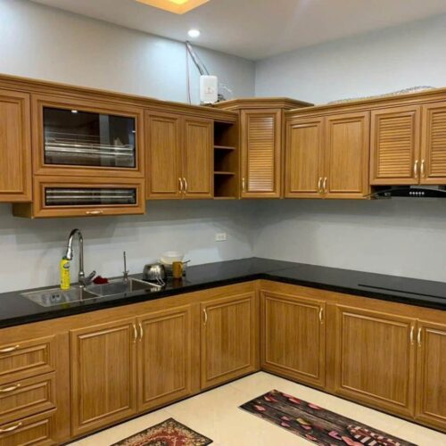 Tủ Bếp Nhôm Vân Gỗ Grando