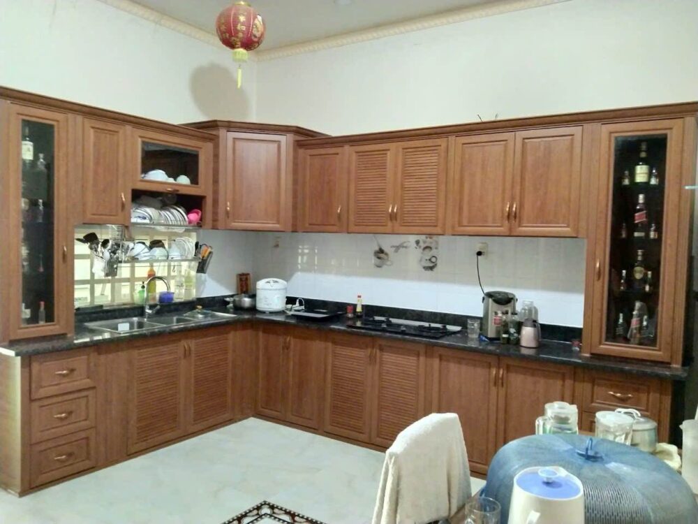 Tủ Bếp Nhôm Vân Gỗ Grando