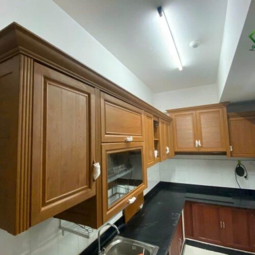 Tủ Bếp Nhôm Vân Gỗ Grando