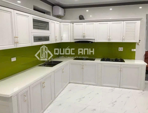 Tủ Bếp Nhôm Trắng Sứ