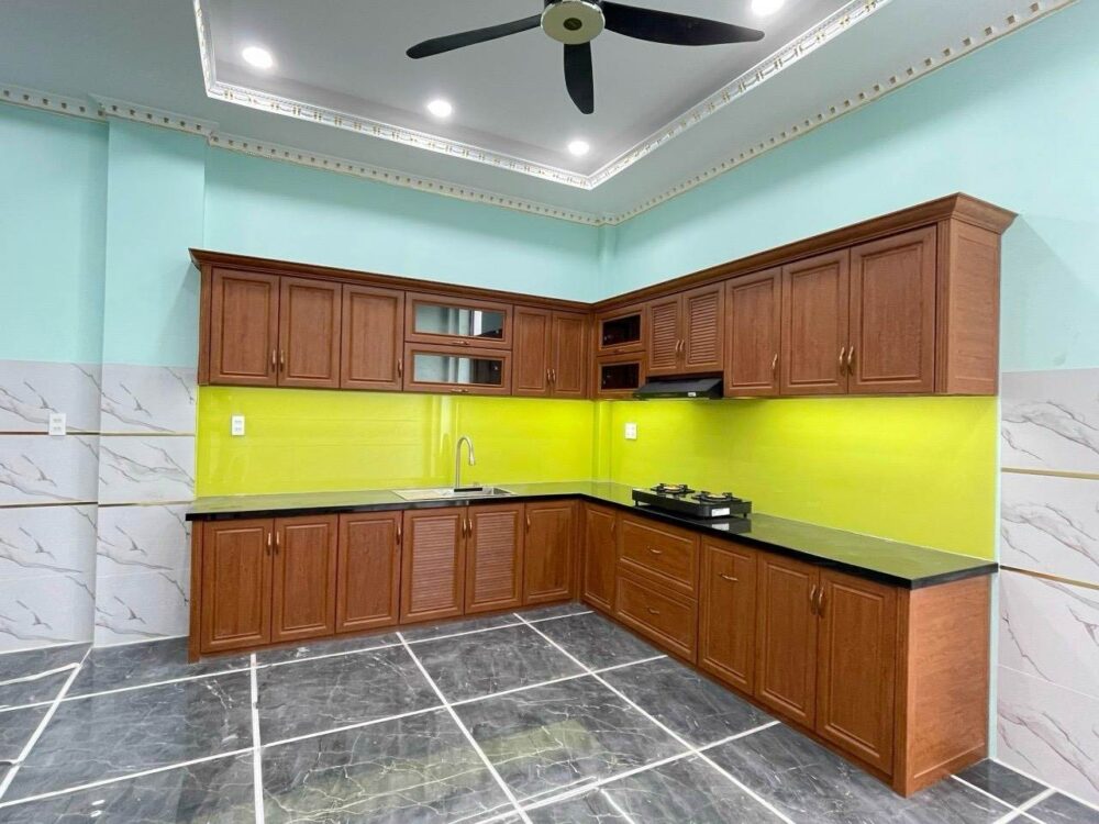 Tủ Bếp Nhôm Kính Sơn Tĩnh Điện