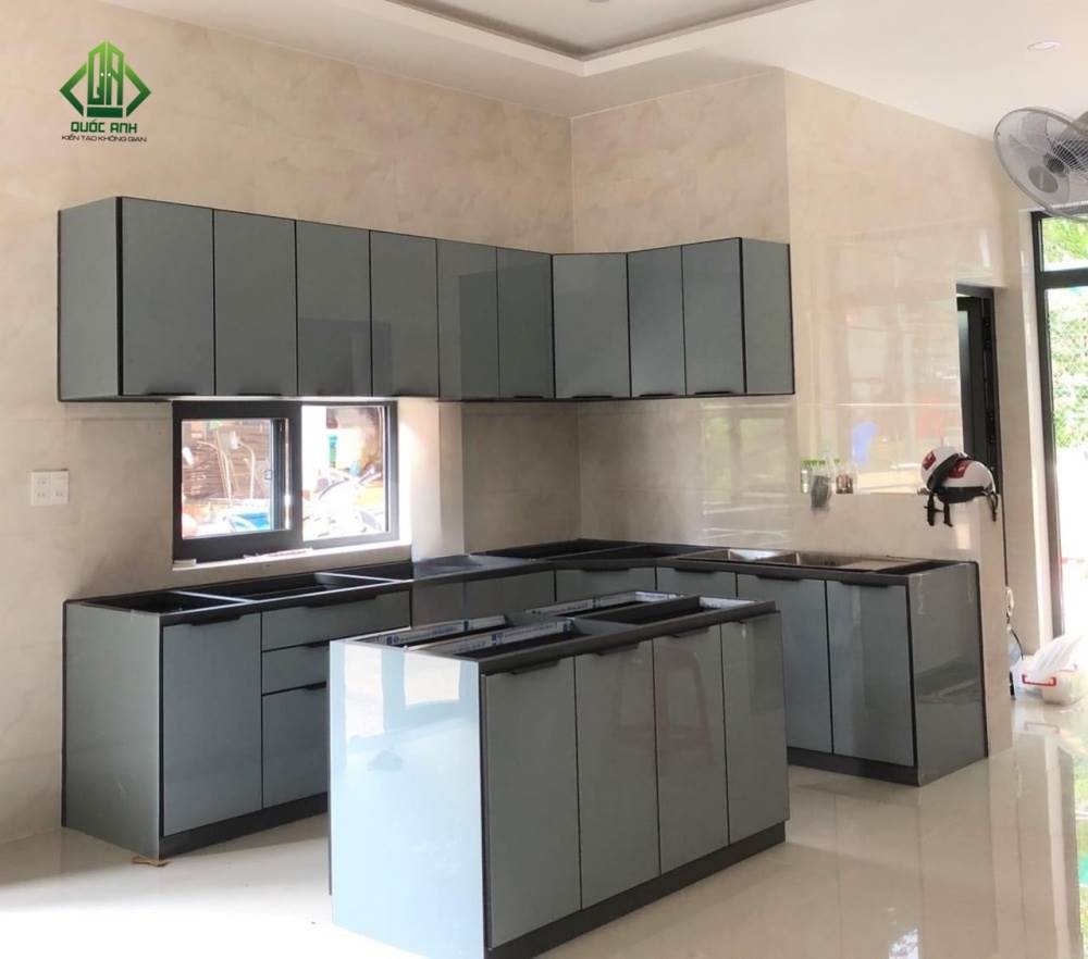 Tủ Bếp Nhôm Sơn Tĩnh Điện