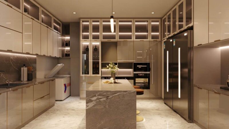 Tủ Bếp Nhôm Hợp Kim Nguyên Tấm