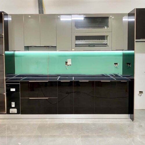Tủ Bếp Nhôm Cánh Kính