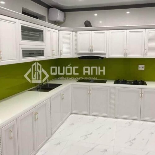 Tủ Bếp Nhôm Trắng Sứ