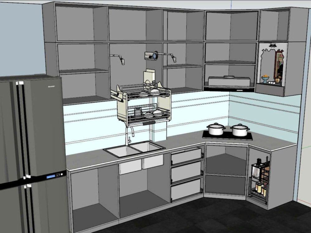 Tủ Bếp Góc Bát Giác