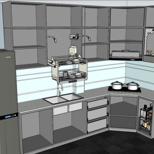 Tủ Bếp Góc Bát Giác