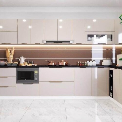 Tủ Bếp Nhôm Lá Ghép 