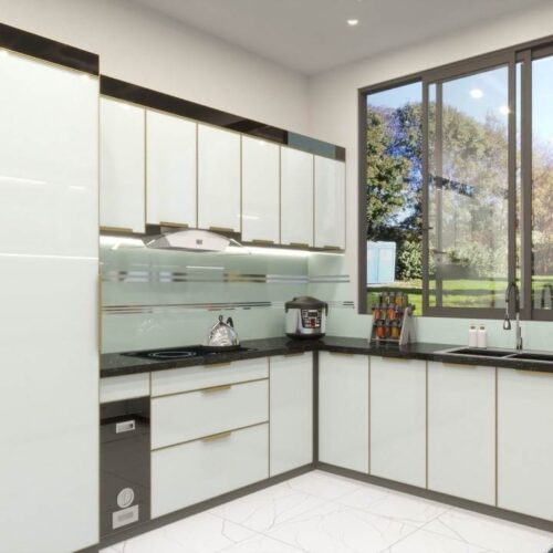 Tủ Bếp Nhôm Trắng Sứ