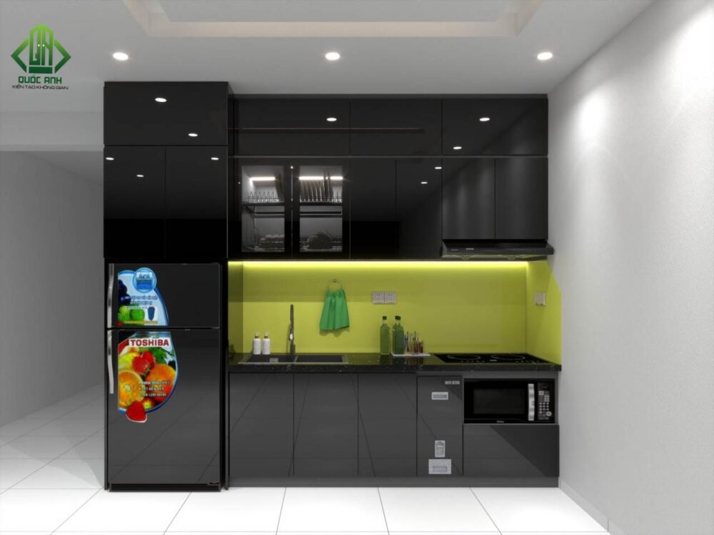 Tủ Bếp Nhôm Kính