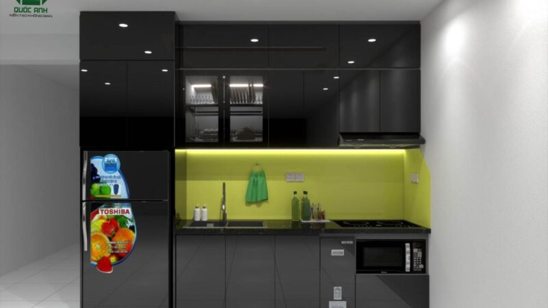 Tủ Bếp Nhôm Kính