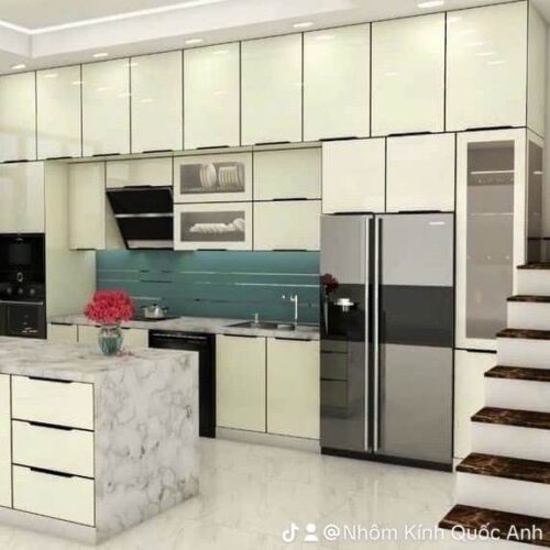 Tủ Bếp Nhôm Kính Sơn Tĩnh Điện